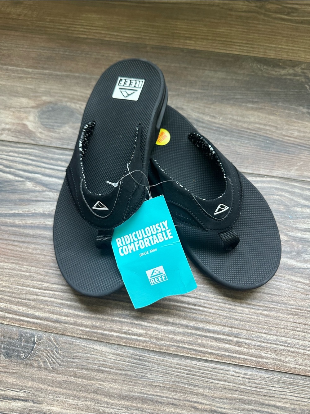 Reef Black Women's Flip Flop Sandals With Bottle Opener NWT